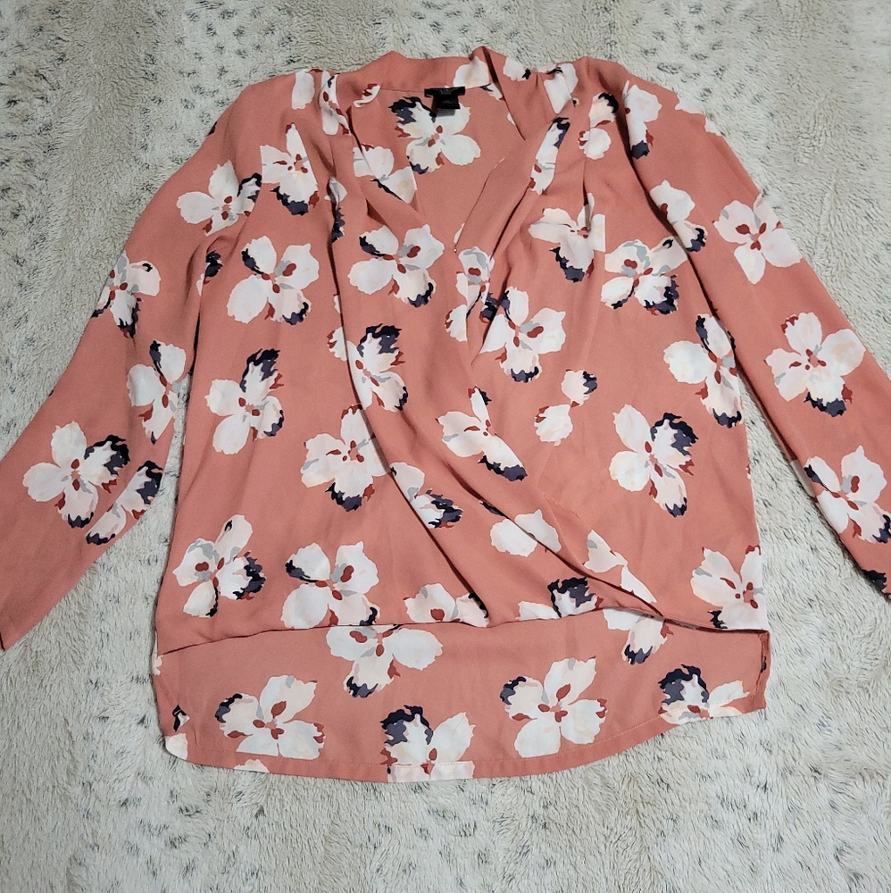 Floral Blouse with Pink and White Flowers